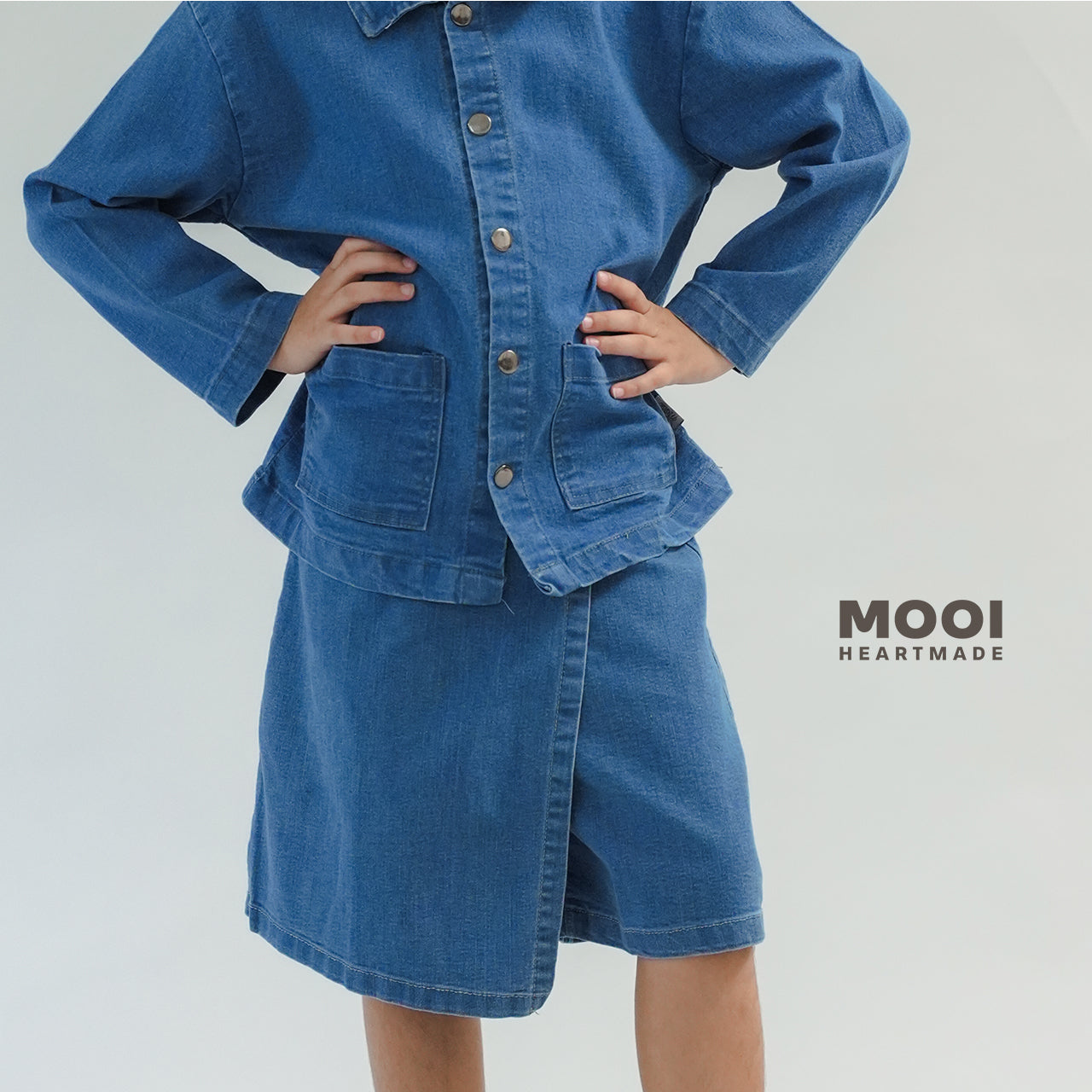 Mooi Rok Celana Skort Jeans Anak Chiara Denim Skort