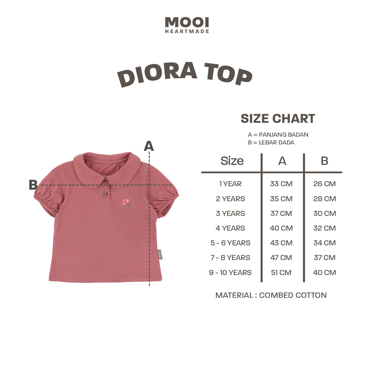 Mooi Atasan Anak Perempuan Diora Top