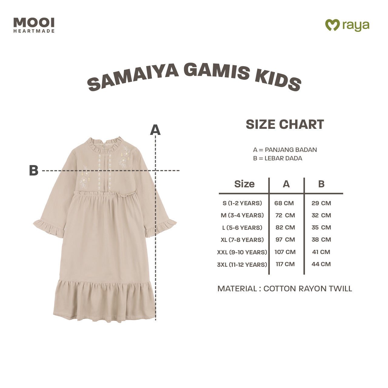 Mooi Dress Anak Gamis Anak Perempuan Raya Collection Samaiya Gamis