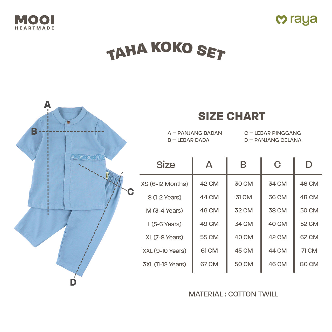 Mooi Taha Koko Set Setelan Koko Anak Raya Collection