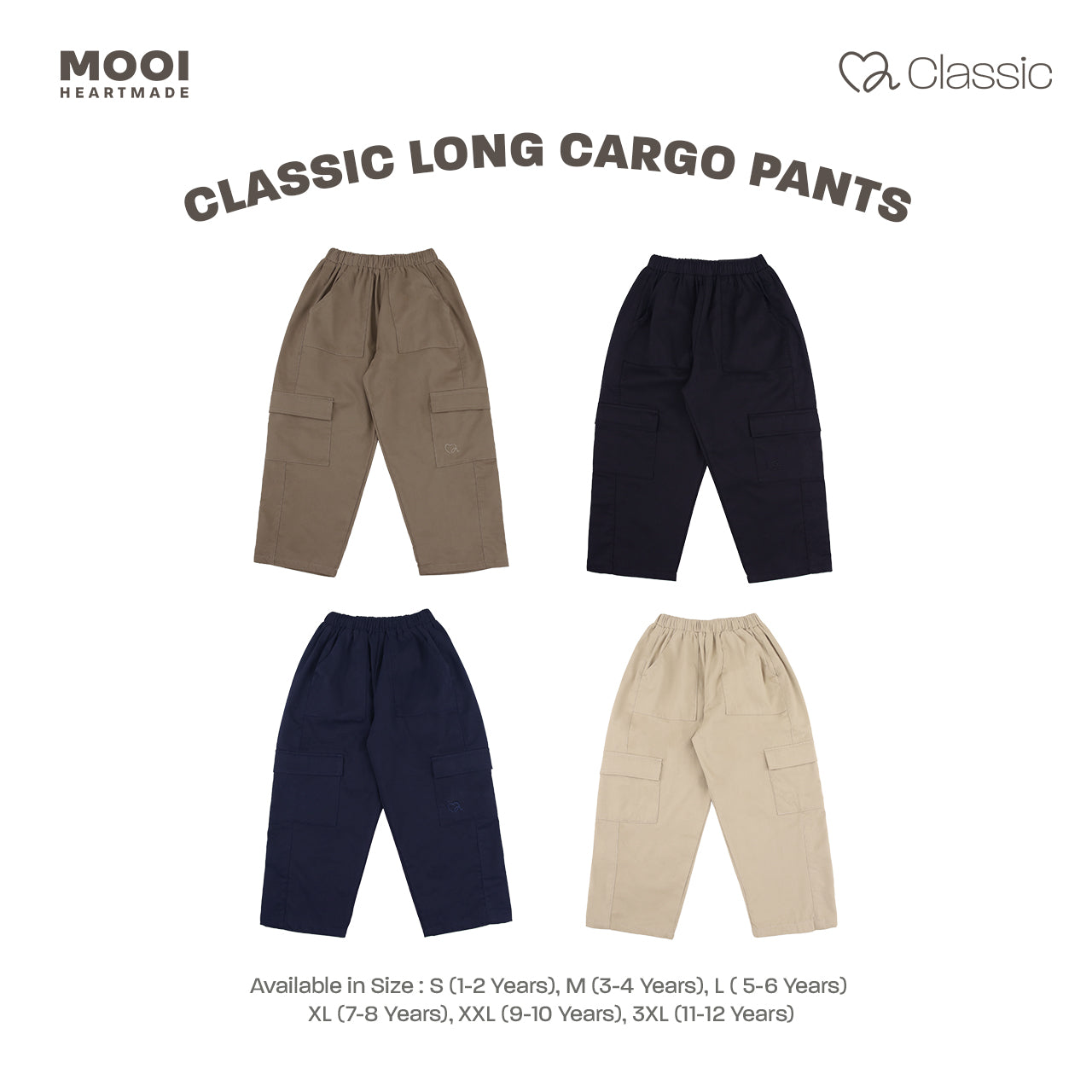 Mooi Celana Panjang Cargo Anak Laki-Laki Classic Long Cargo Pants