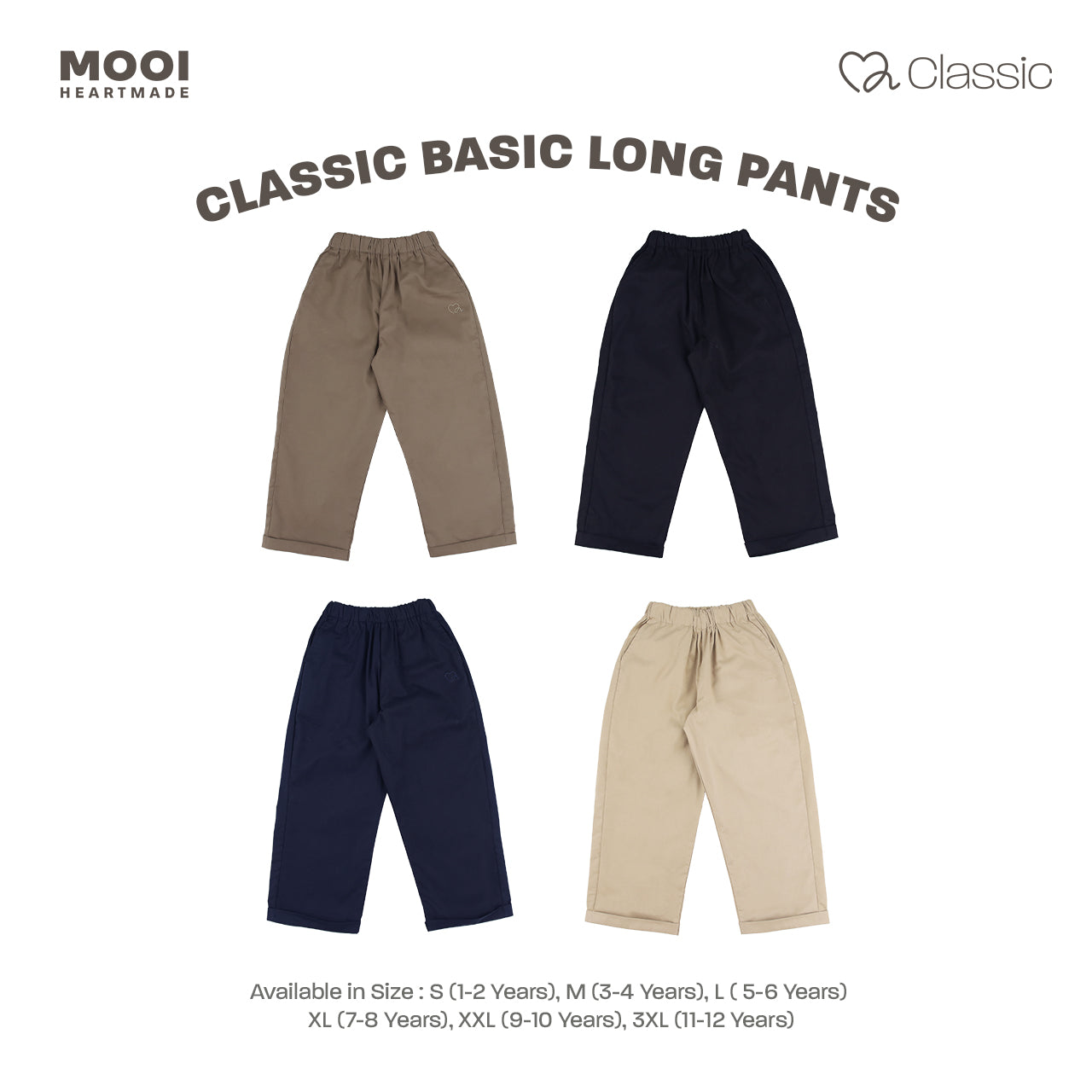Mooi Celana Panjang Anak Laki-Laki Classic Basic Long Pants