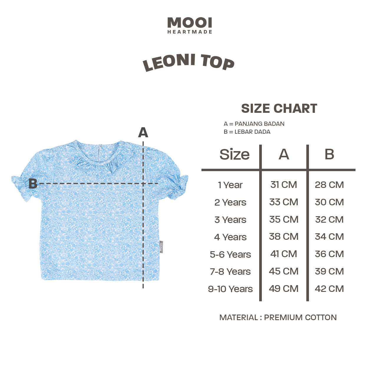 Mooi Atasan Anak Perempuan Leoni Top