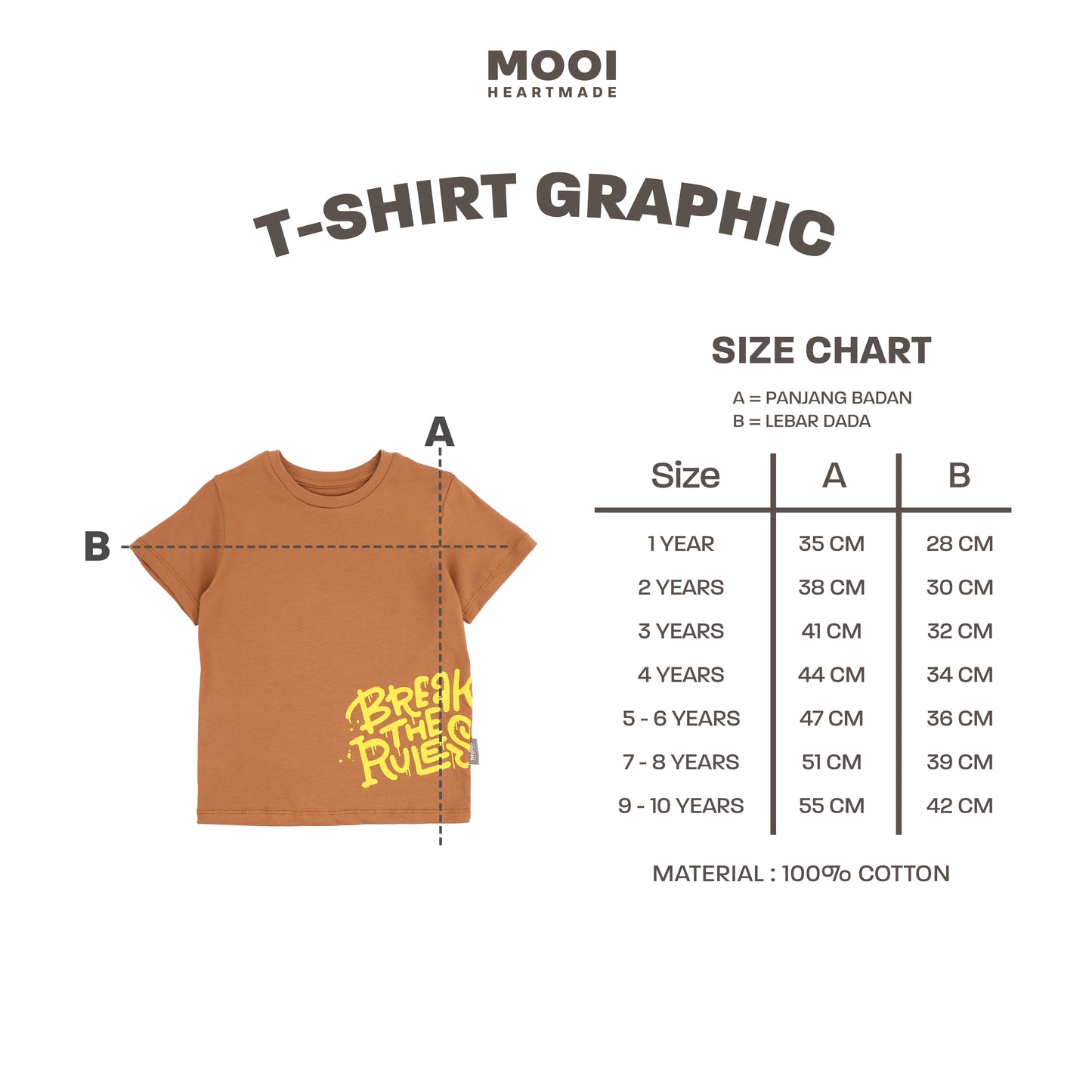 Mooi Kaos Anak Unisex T-shirt Graphic