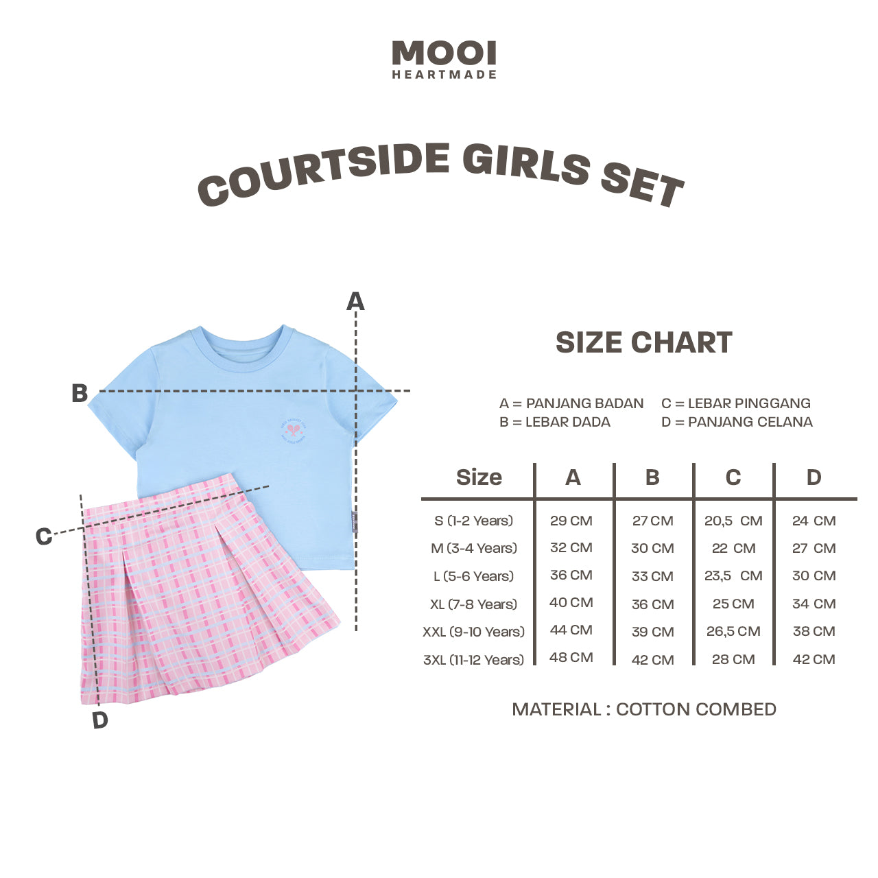 Mooi Setelan Anak Perempuan Courtside Girls Set