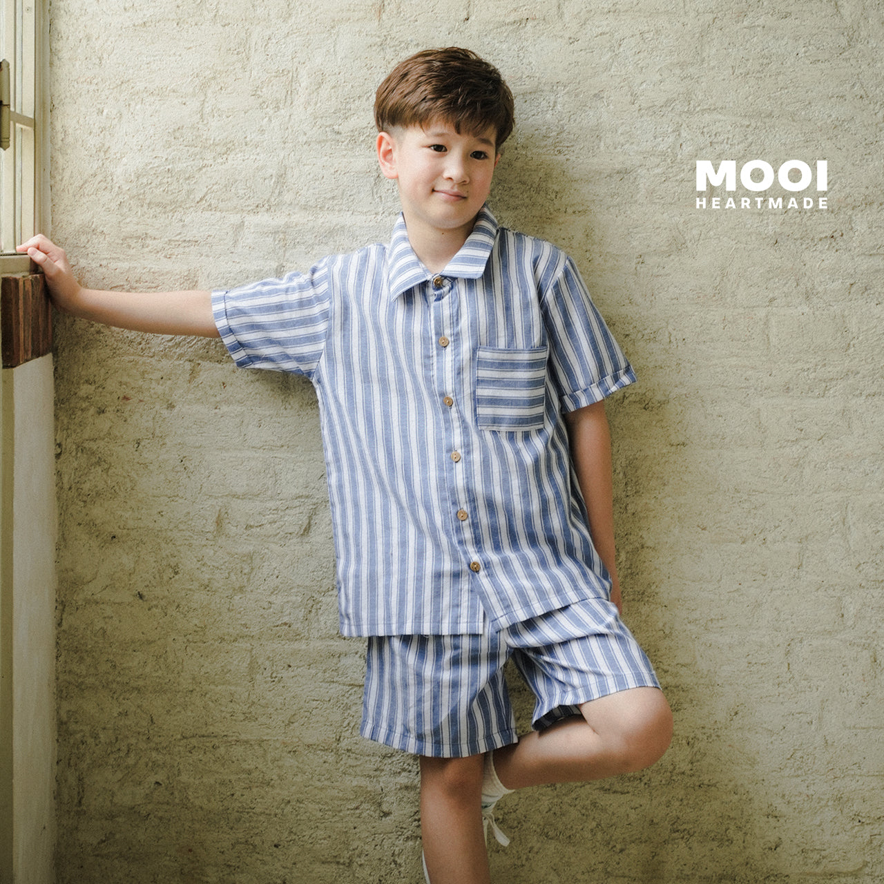 Mooi Celana Pendek Anak Laki-laki Yoshi Striped Pants