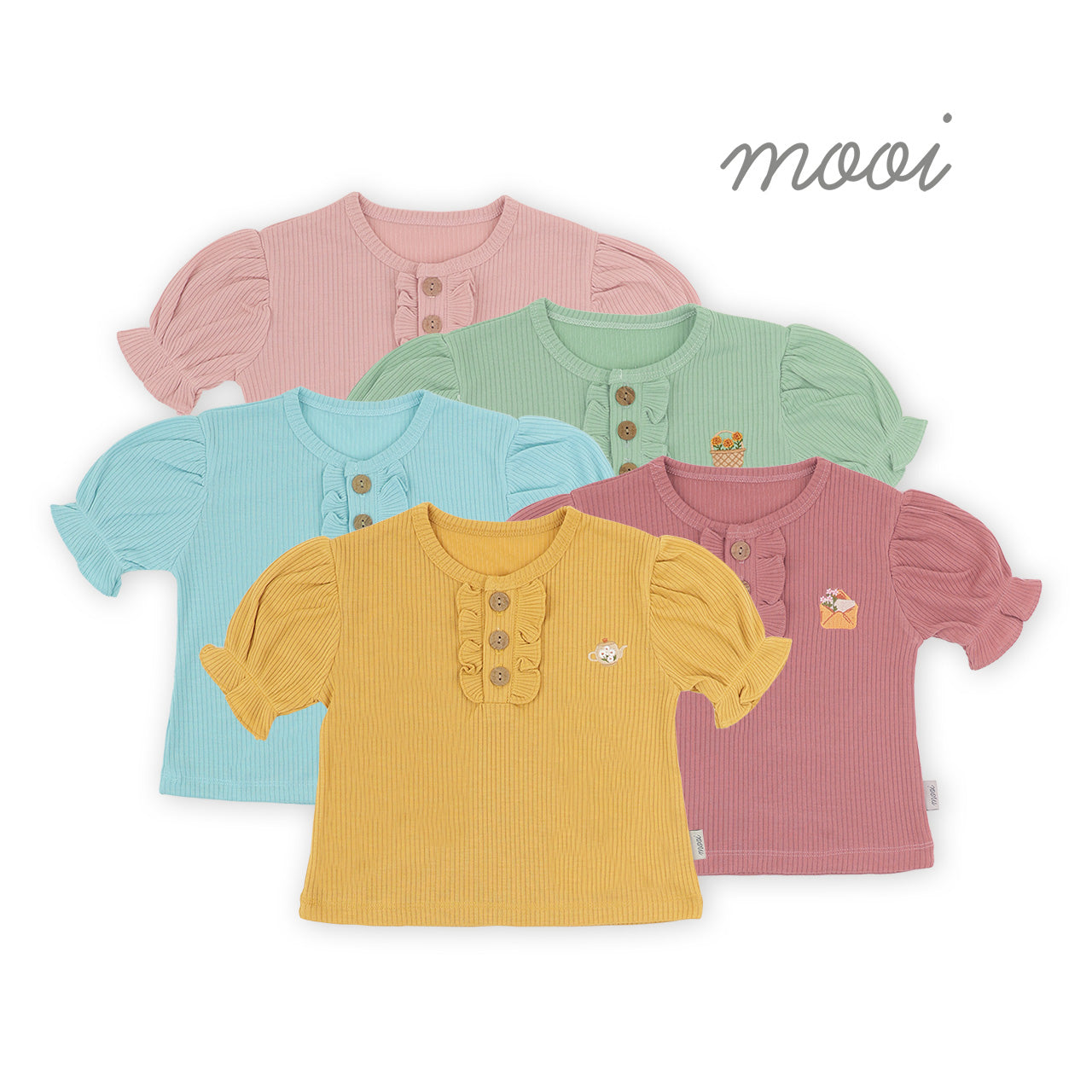 Mooi Atasan Anak Perempuan Jenna Rib Top