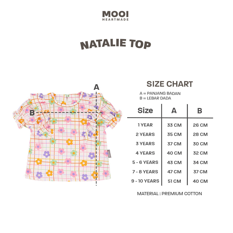 Mooi Atasan Anak Perempuan Natalie Top