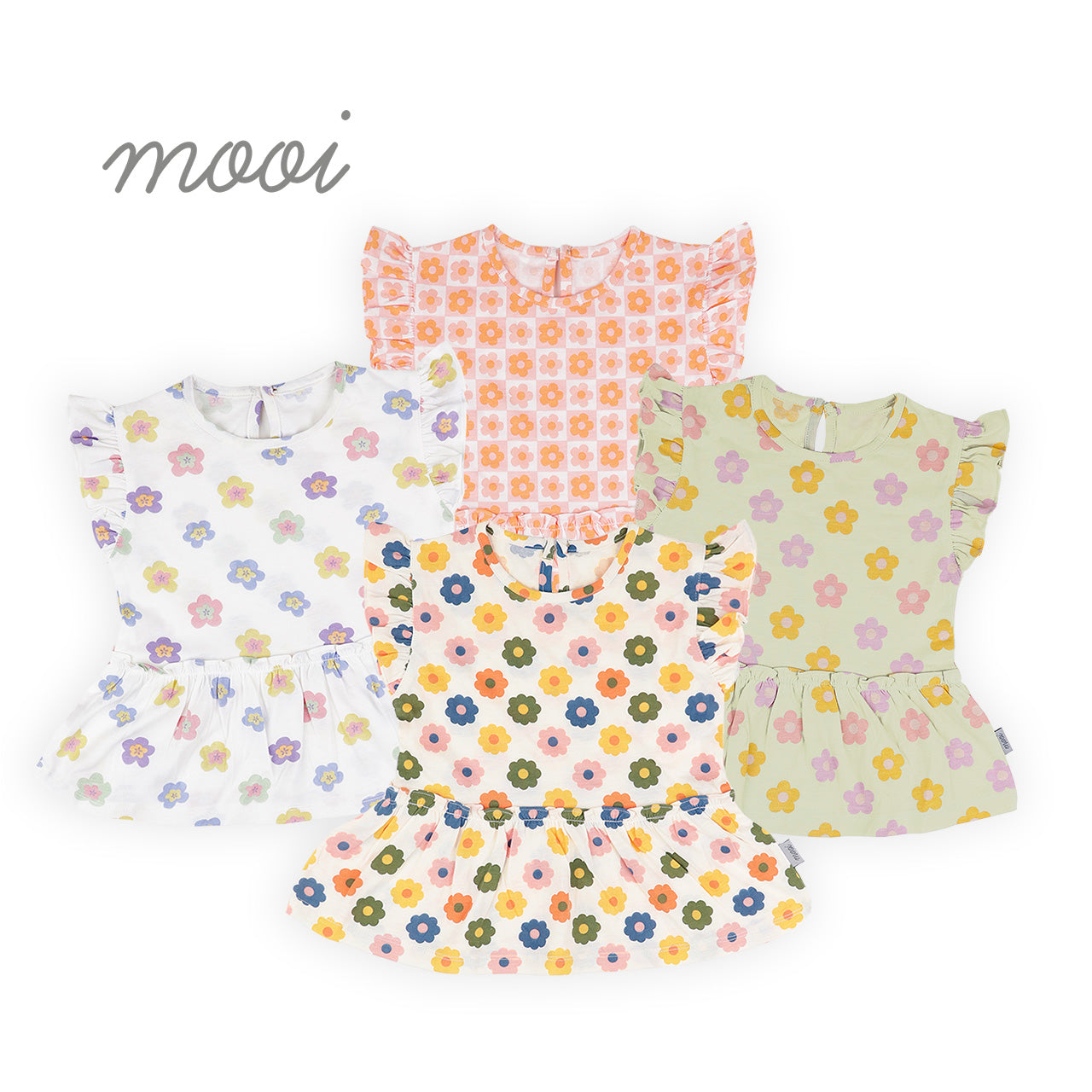 Mooi Atasan Anak Perempuan Minji Ruffle Top