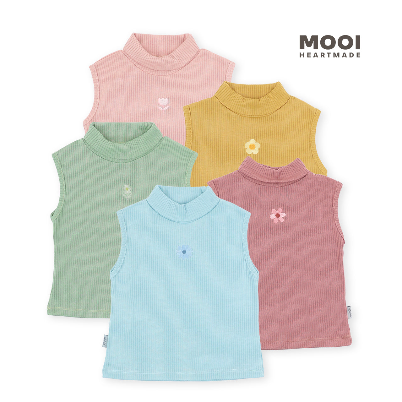 Mooi Atasan Anak Perempuan Yumiko Rib Top