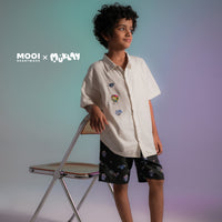 Mooi X Muklay Setelan Anak Laki-laki Kemeja Anak Basic Shirt Set