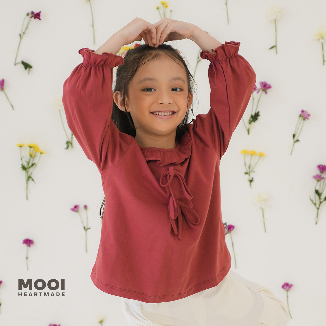 Mooi Atasan Anak Perempuan Nara Ruffle Top