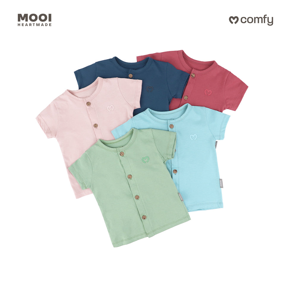 Mooi Setelan Piyama Bayi Comfy Baby Button Pajamas Set