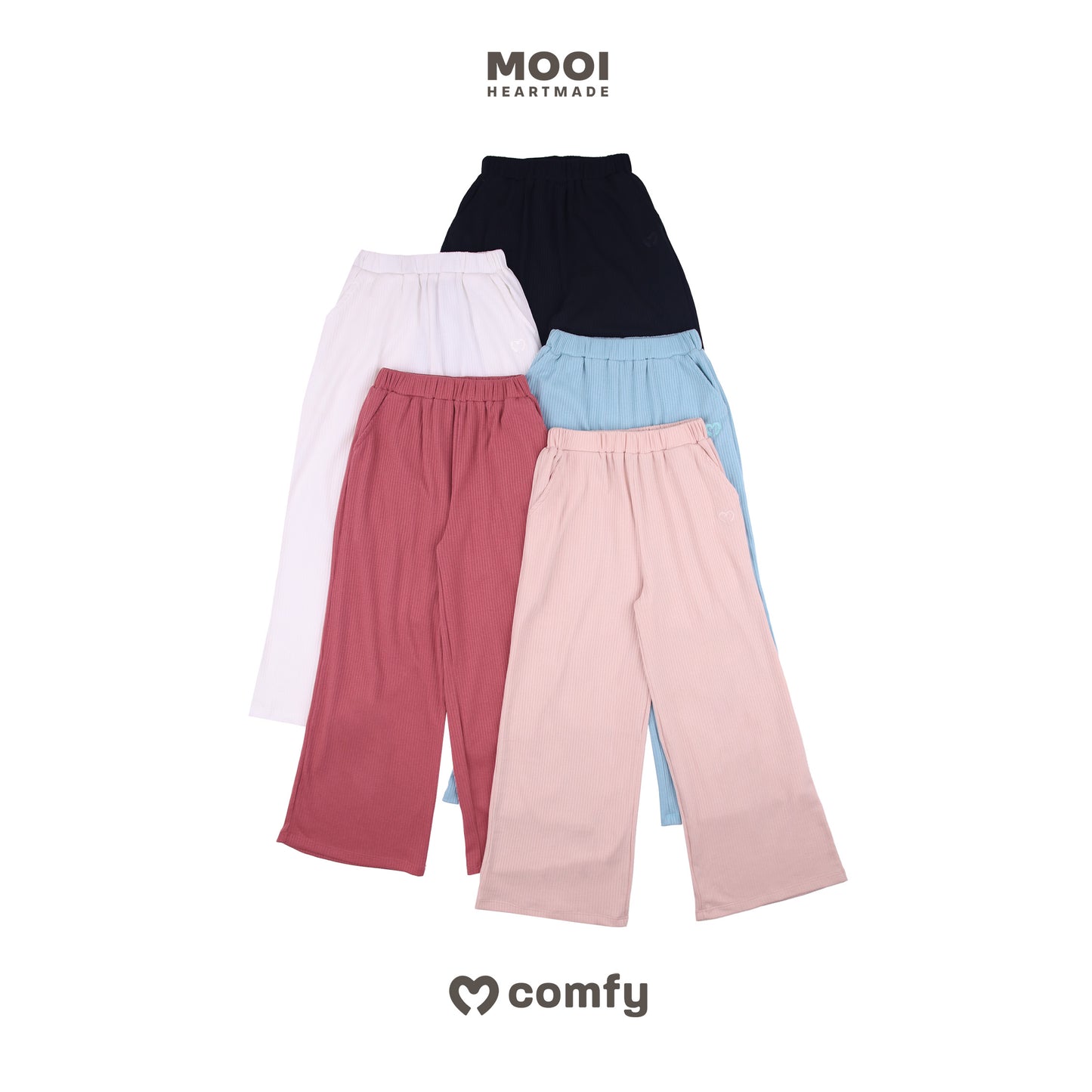 Mooi Celana Panjang Anak Perempuan Comfy Rib Long Wide Pants