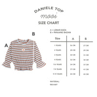 Mooi Atasan Anak Perempuan Daniele Rib Striped Top