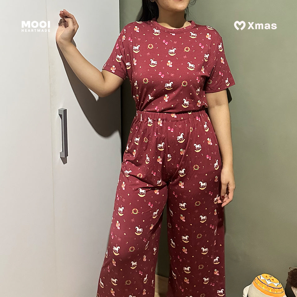 Mooi Piyama Dewasa Setelan Tencel Christmas Collection Christmas Pajamas Adult