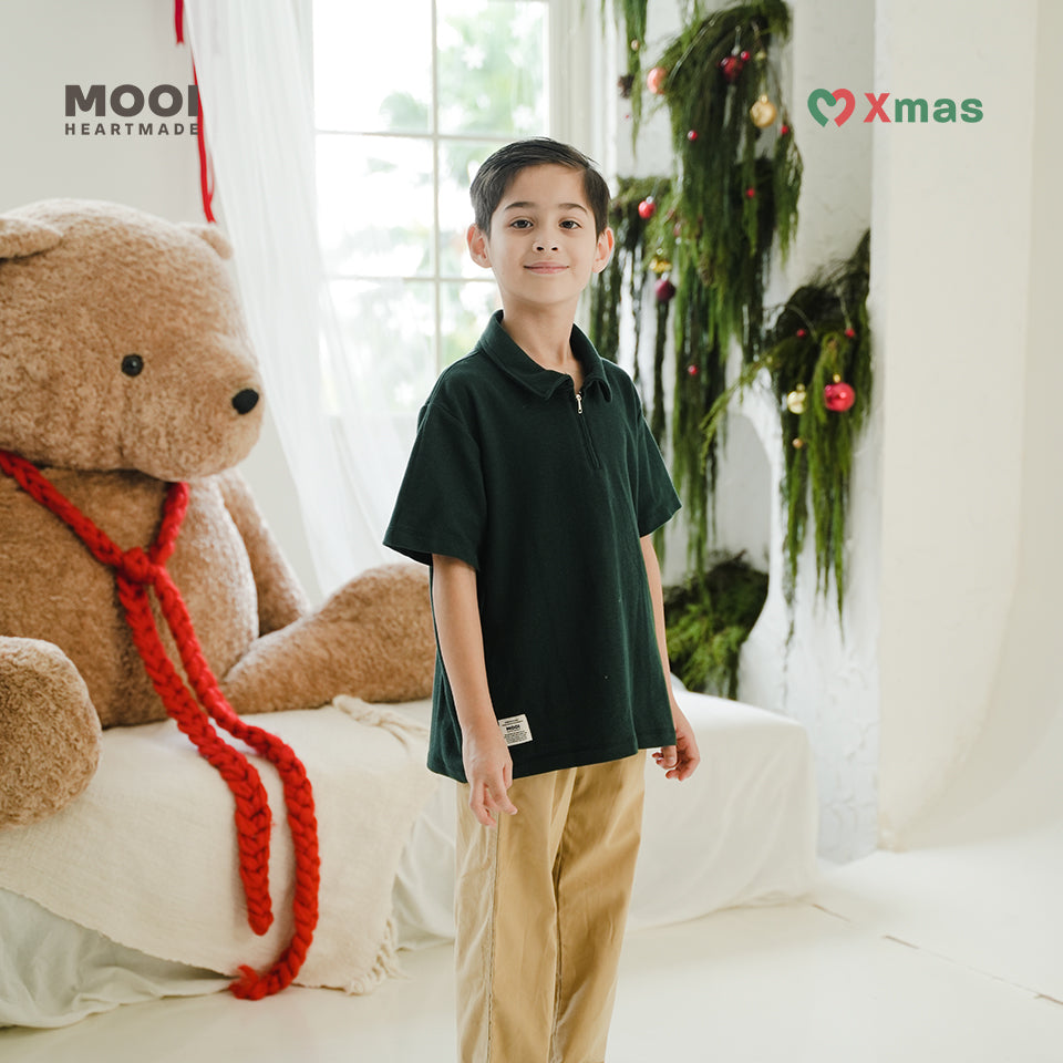 Mooi Kemeja Anak Laki-laki Christmas Nathan Polo Shirt