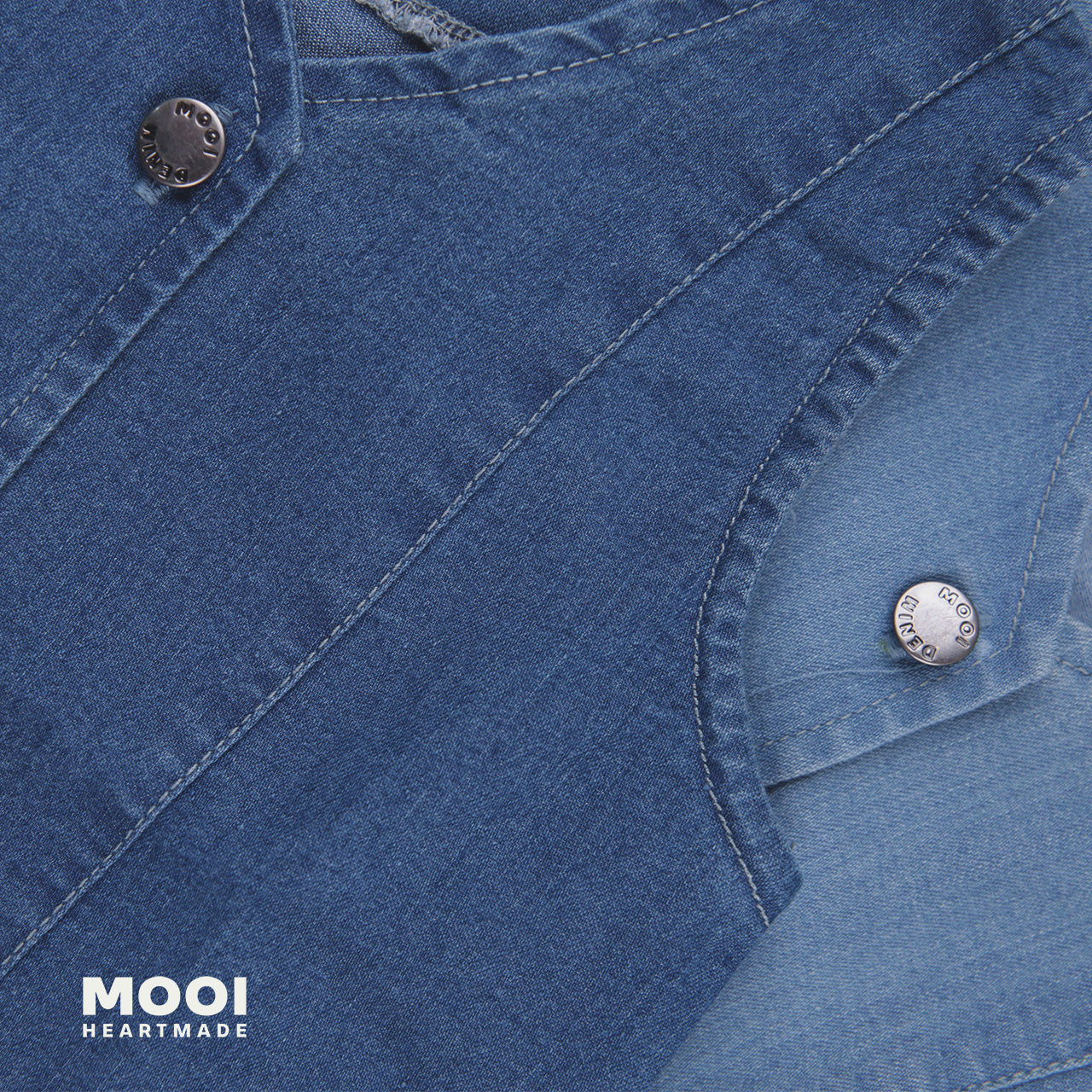 Mooi Atasan Anak Perempuan Viola Denim Top