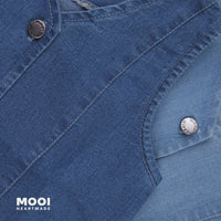 Mooi Atasan Anak Perempuan Viola Denim Top