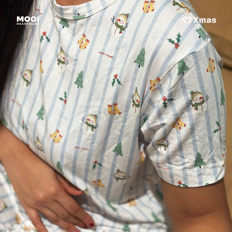 Mooi Piyama Dewasa Setelan Tencel Christmas Collection Christmas Pajamas Adult