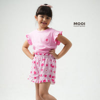 Mooi Setelan Anak Perempuan Ruffle Pocket Tee
