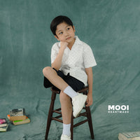 Mooi Kemeja Anak Laki - Laki Kemeja Katun Motif Gama Shirt