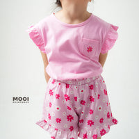 Mooi Setelan Anak Perempuan Ruffle Pocket Tee