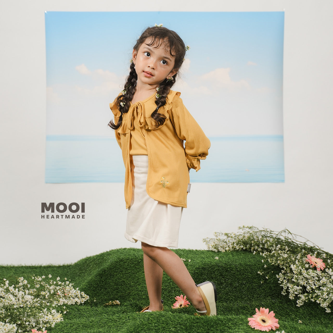 Mooi Cardigan Anak Two Pcs Rhea Rib Cardigan