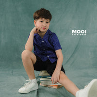 Mooi Kemeja Anak Laki - Laki Kemeja Katun Motif Gama Shirt