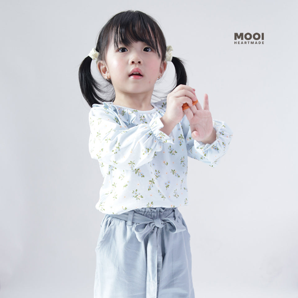 Mooi Atasan Anak Perempuan Erica Ruffle Top
