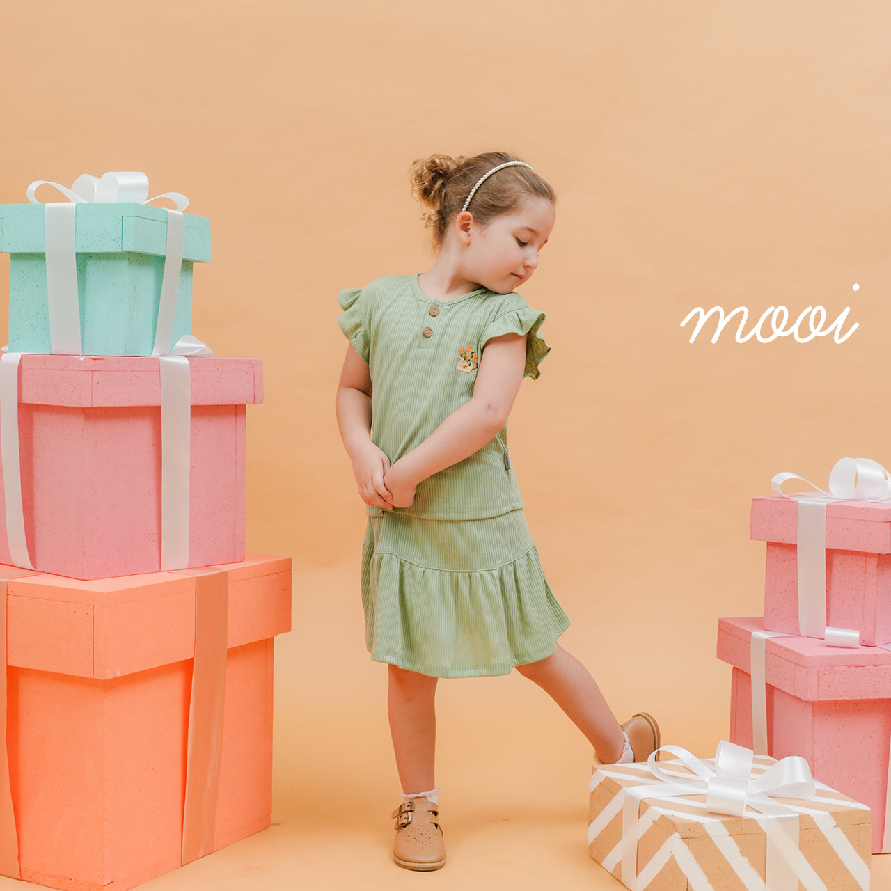 Mooi Setelan Anak Perempuan Narumi Ruffle Set