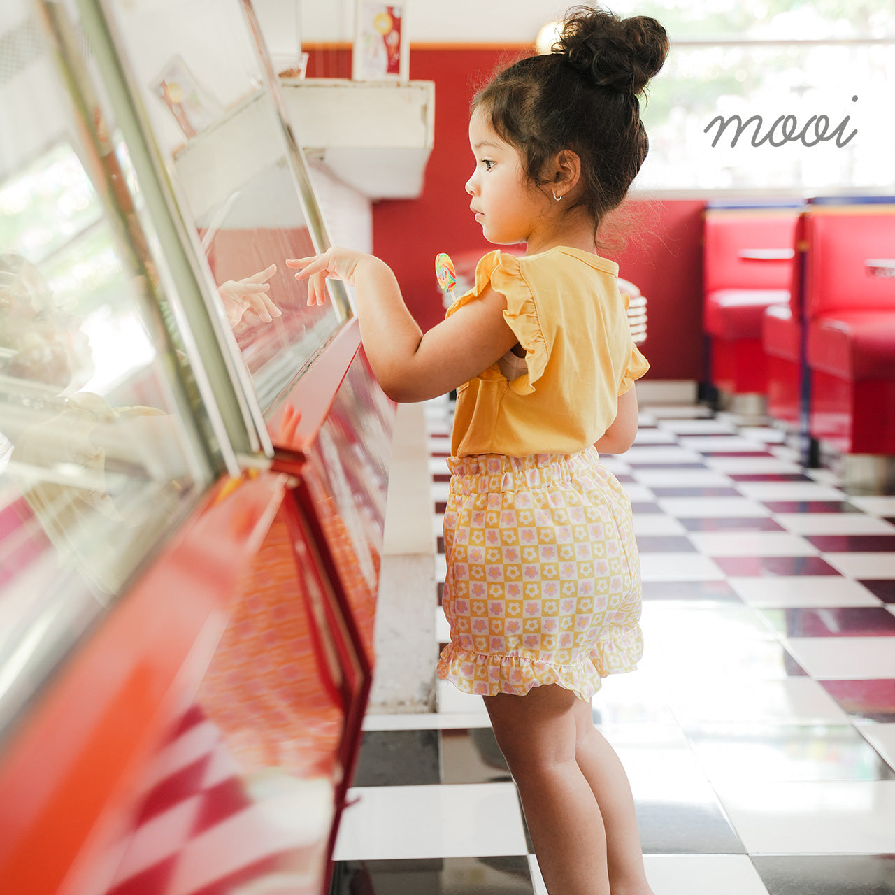 Mooi Setelan Anak Perempuan Ruffle Pocket Tee
