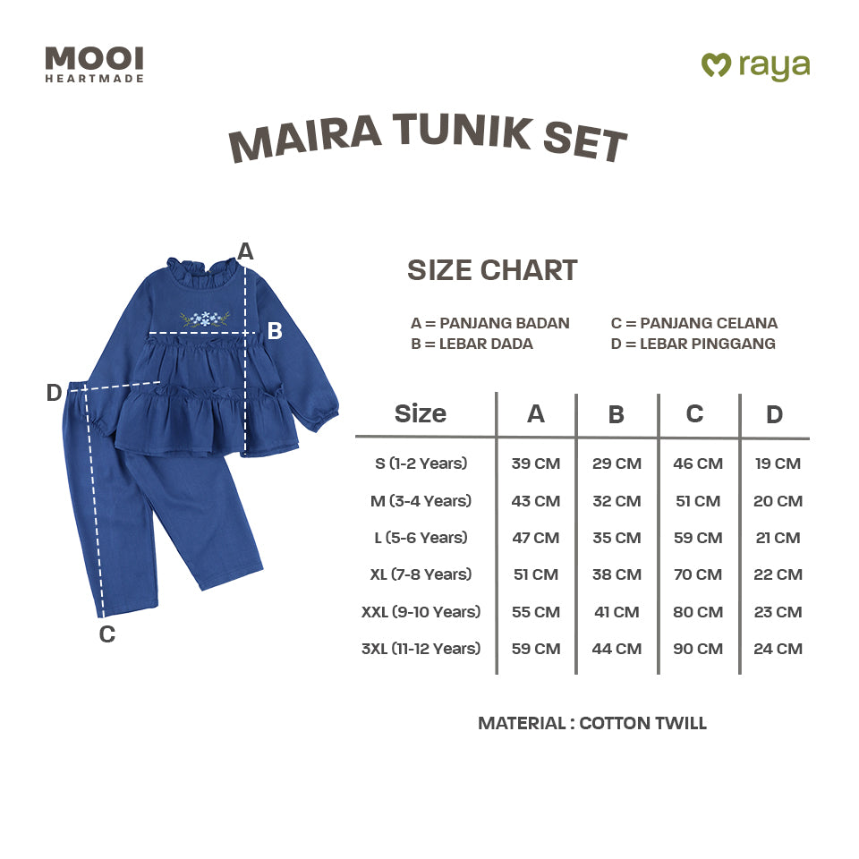 Mooi Setelan Anak Perempuan Raya Collection Maira Tunik Set