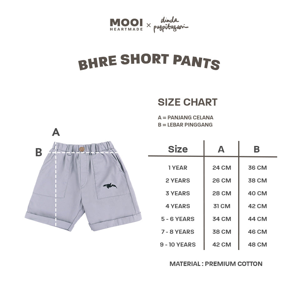 Mooi X Dinda Puspitasari Celana Pendek Anak Bhre Short Pants Kids