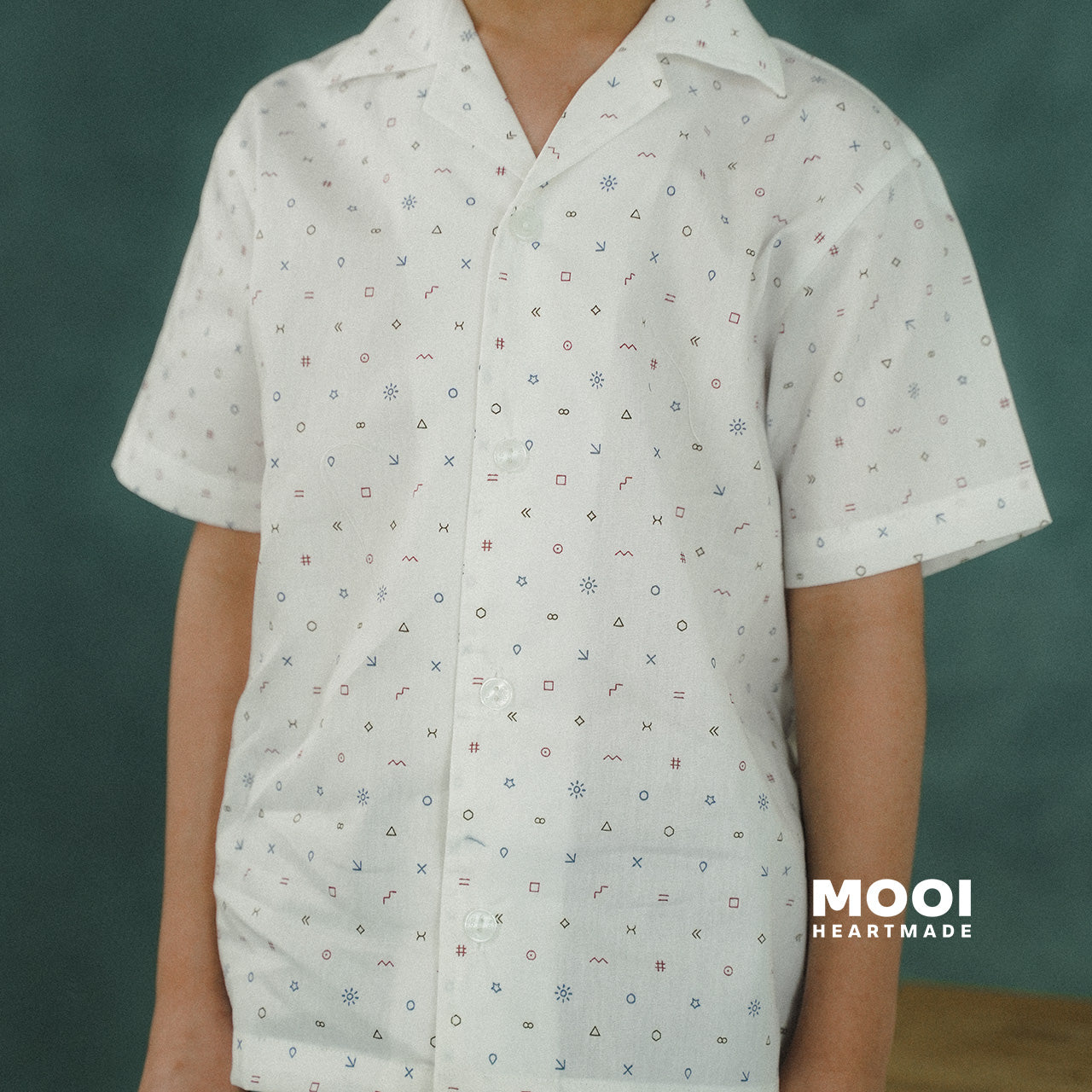 Mooi Kemeja Anak Laki - Laki Kemeja Katun Motif Gama Shirt