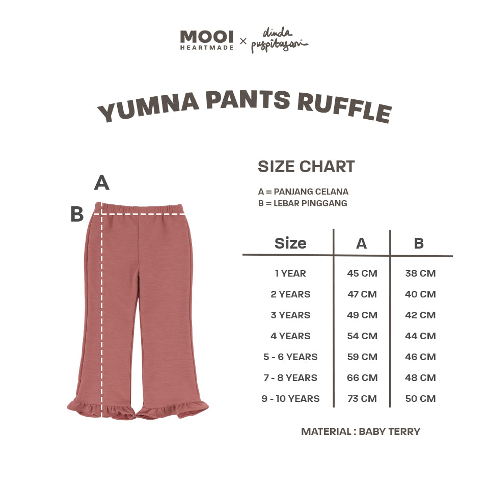 Mooi X Dinda Puspitasari Celana Panjang Anak Perempuan Yumna Pants Ruffle