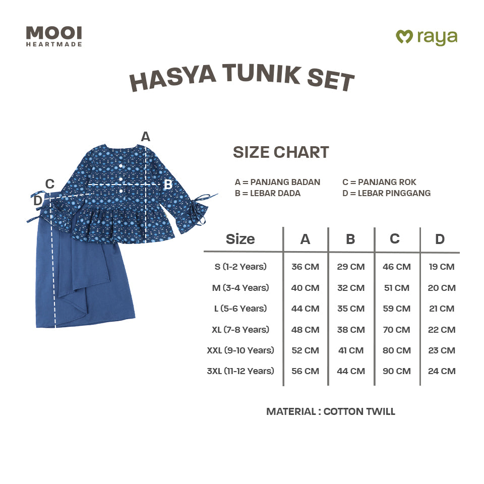 Mooi Setelan Anak Perempuan Raya Collection Hasya Tunic Set