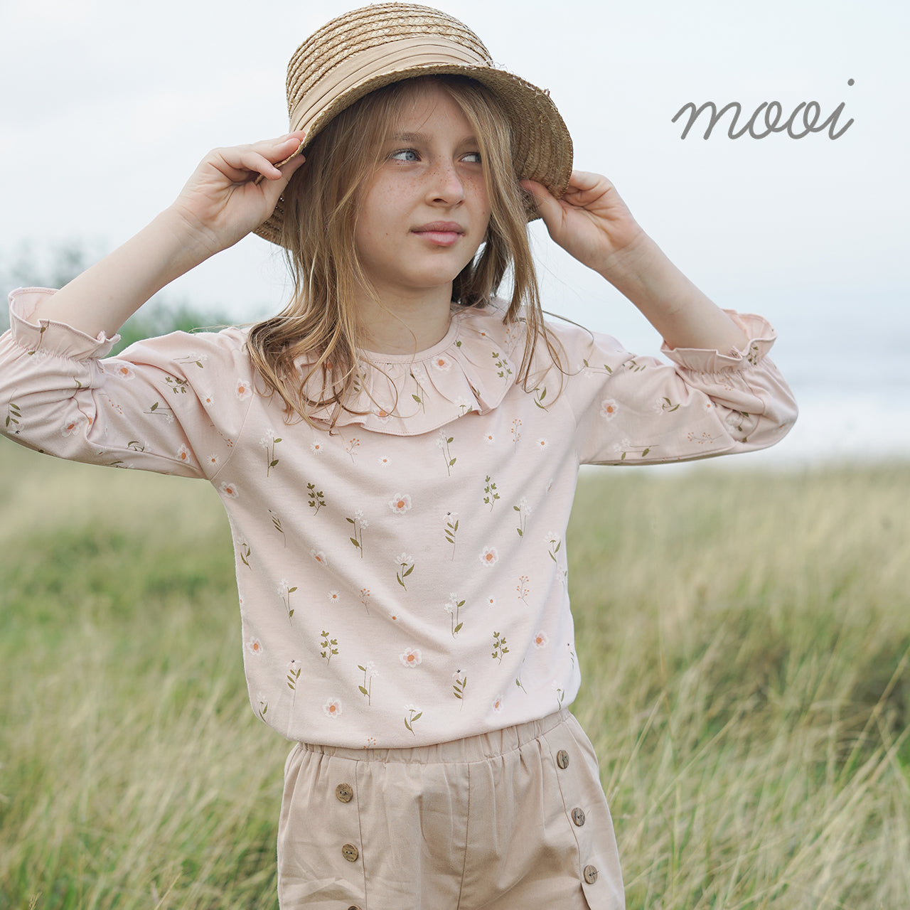 Mooi Atasan Anak Perempuan Erica Ruffle Top