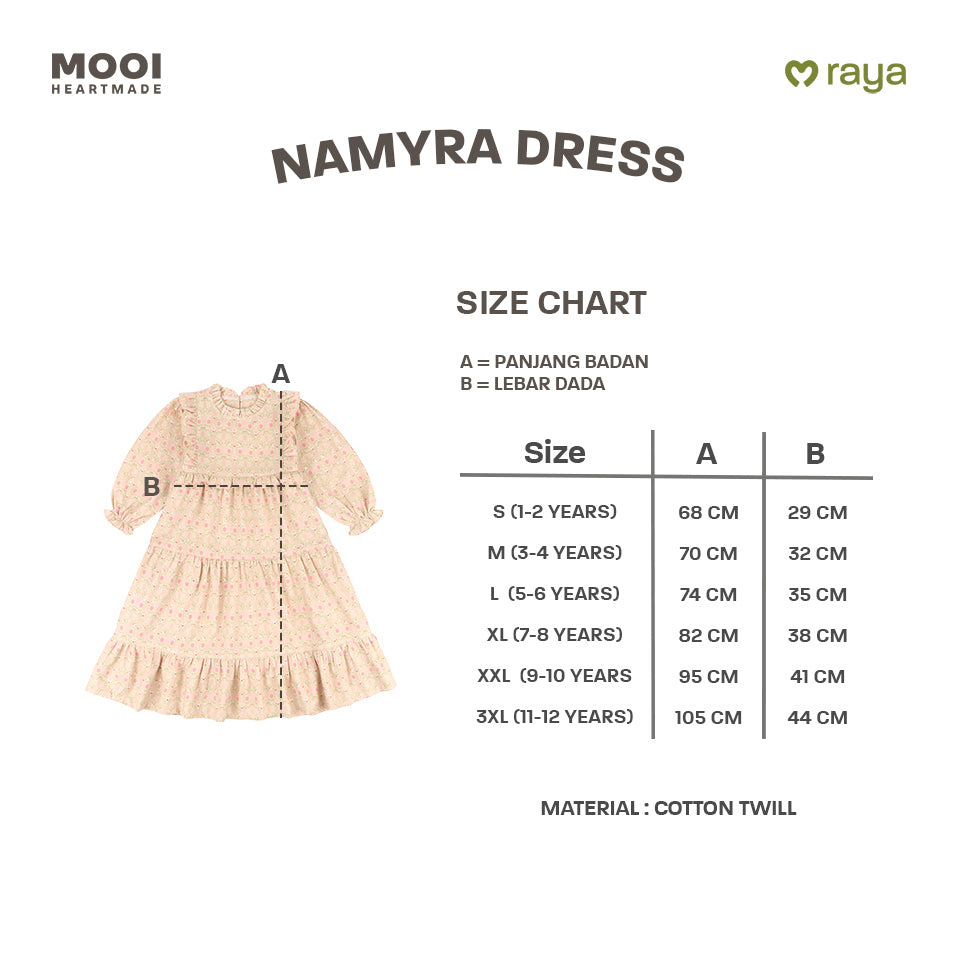 Mooi Dress Anak Gamis Anak Perempuan Raya Collection Namyra Dress