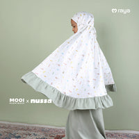 Mooi x Nussa Rarra Mukena Set Print Mukena Anak Perempuan Raya Collection