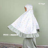 Mooi x Nussa Rarra Mukena Set Print Mukena Anak Perempuan Raya Collection