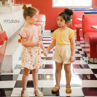 Mooi Setelan Anak Perempuan Ruffle Pocket Tee