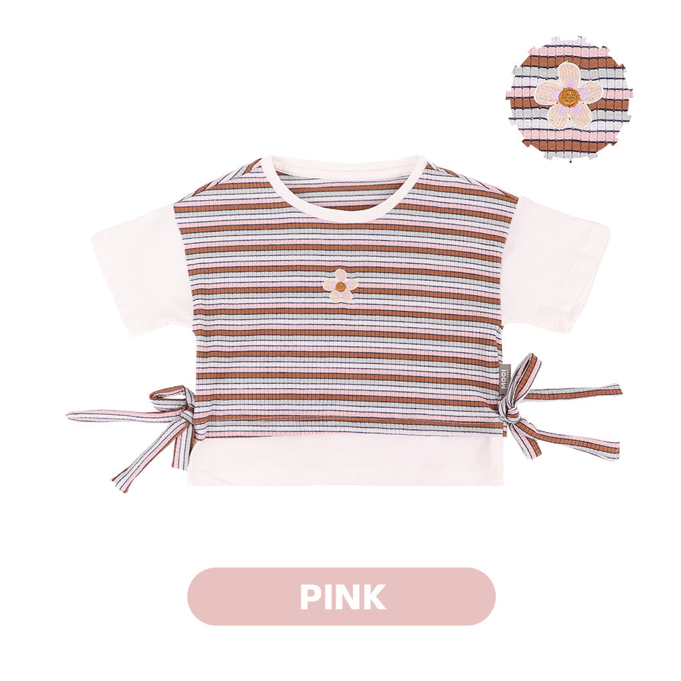 Mooi Atasan Anak Perempuan Chisa Rib Striped Tee