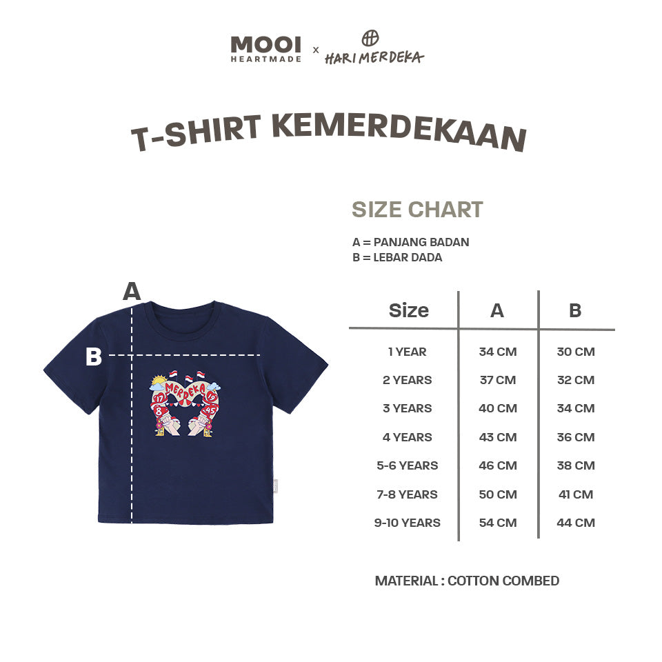 Mooi x Hari Merdeka Kaos Kemerdekaan Anak T-shirt Anak Kemerdekaan