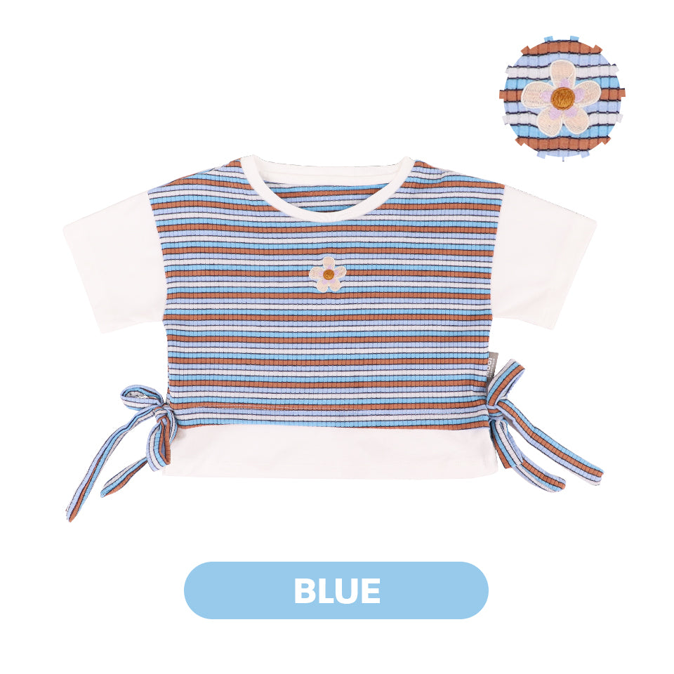 Mooi Atasan Anak Perempuan Chisa Rib Striped Tee