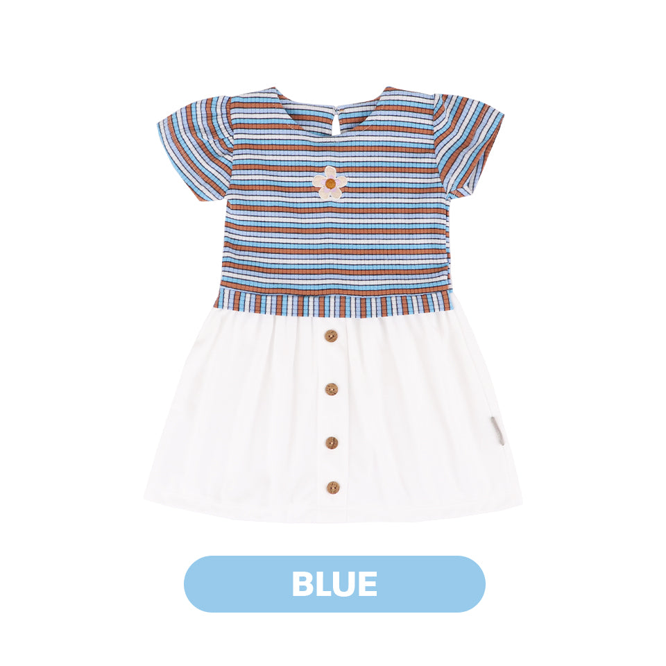 Mooi Dress Anak Perempuan Karina Rib Striped Dress