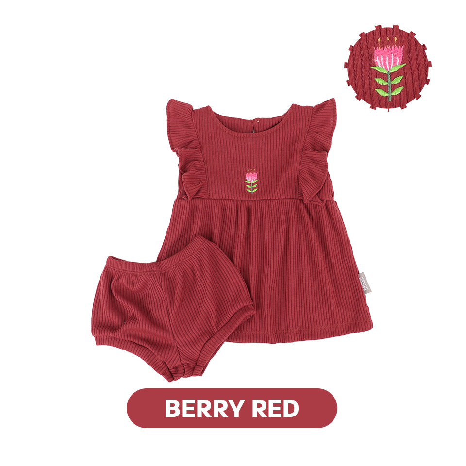 Mooi Setelan Anak Perempuan Rumi Rib Ruffle Set