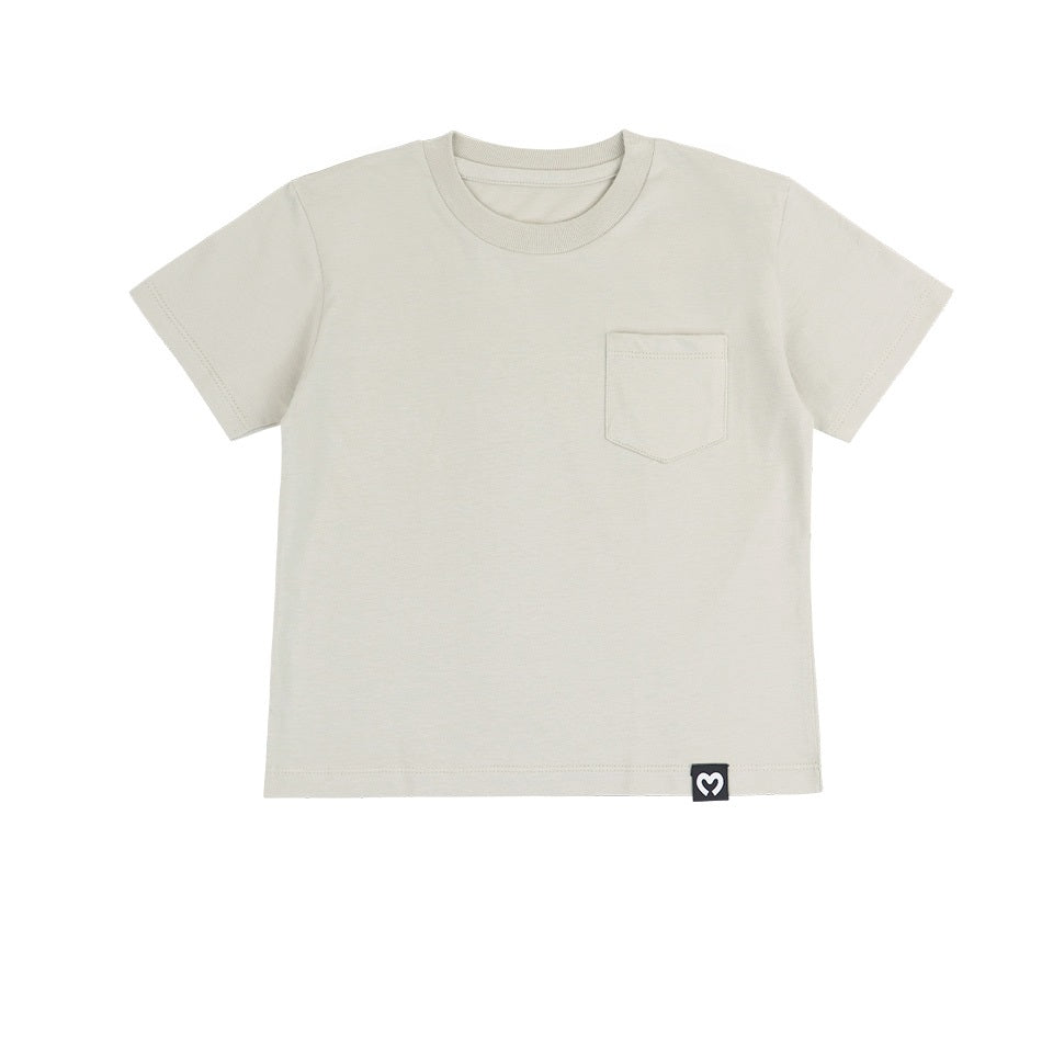 Mooi Kaos Anak Pocket Unisex Comfy T-Shirt Pocket Kids