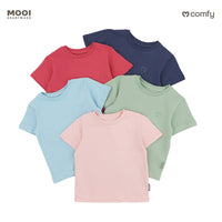 Mooi Kaos Anak Unisex Laki Laki Perempuan Comfy T-Shirt Basic Kids