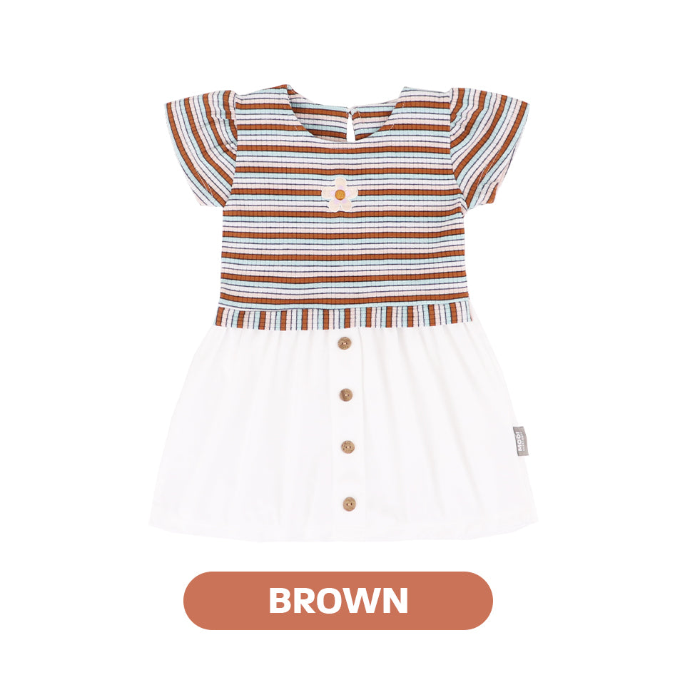 Mooi Dress Anak Perempuan Karina Rib Striped Dress